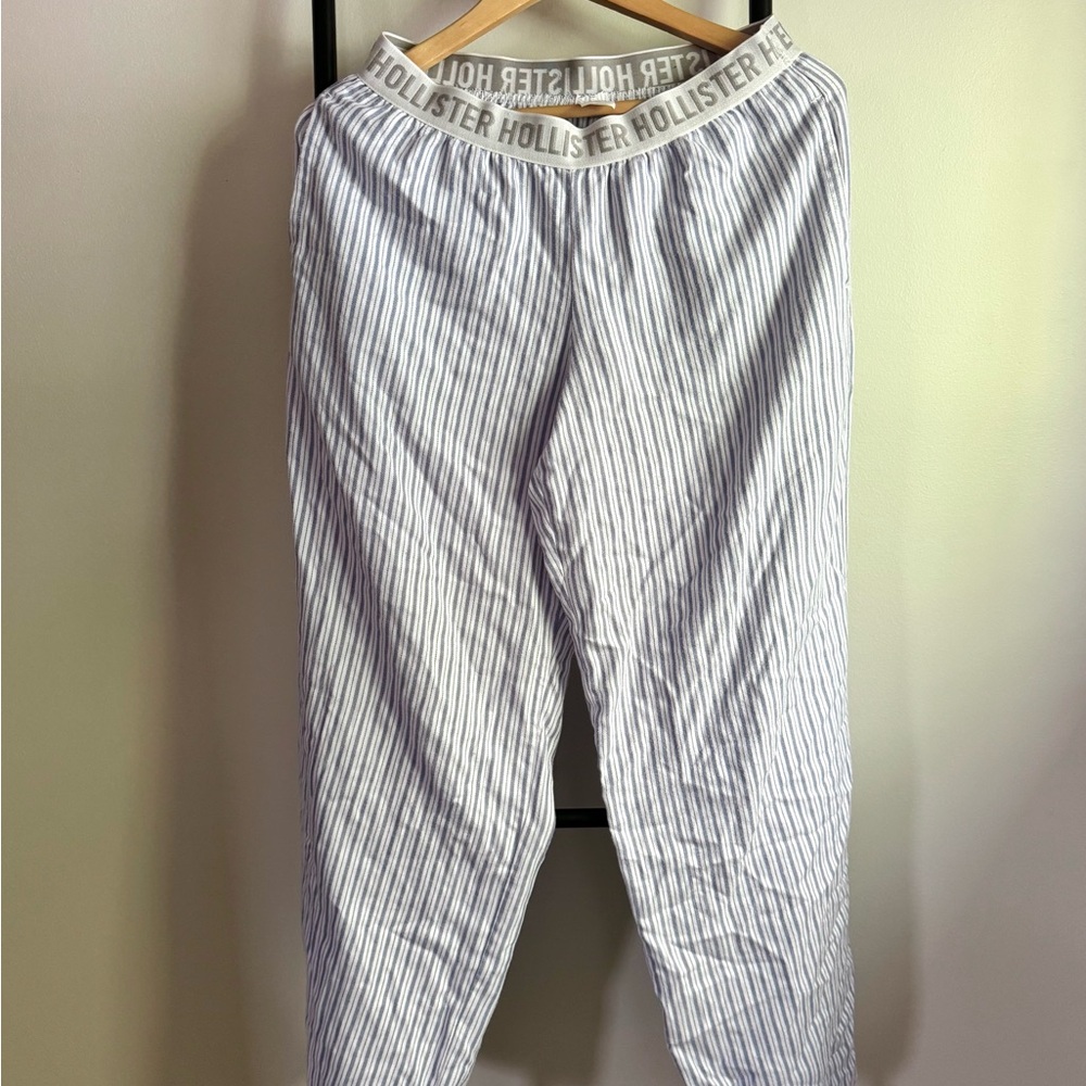 Hollister Blue and White Striped Sleep Pants
